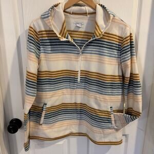 O’Neill Striped Half Zip Fleece Hooded Jacket Womens Size Medium